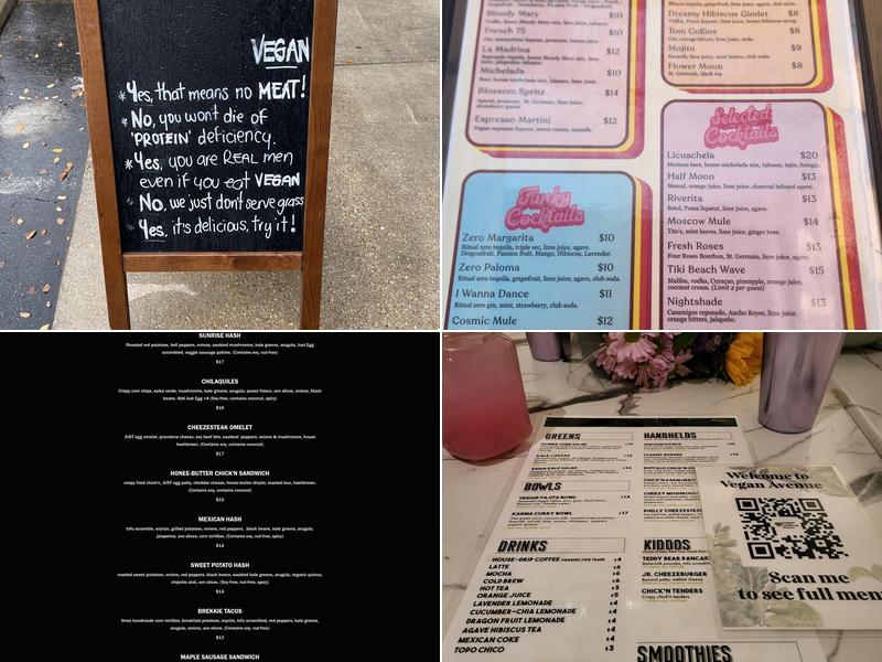 Vegan Avenue On Main Menu