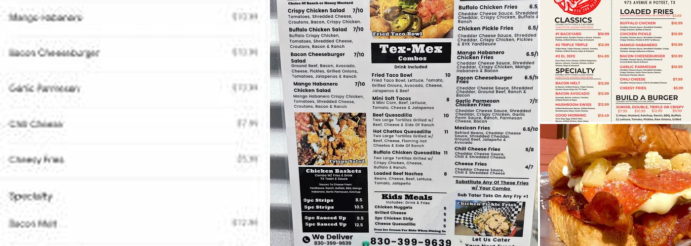 The Backyard Kitchen Menu