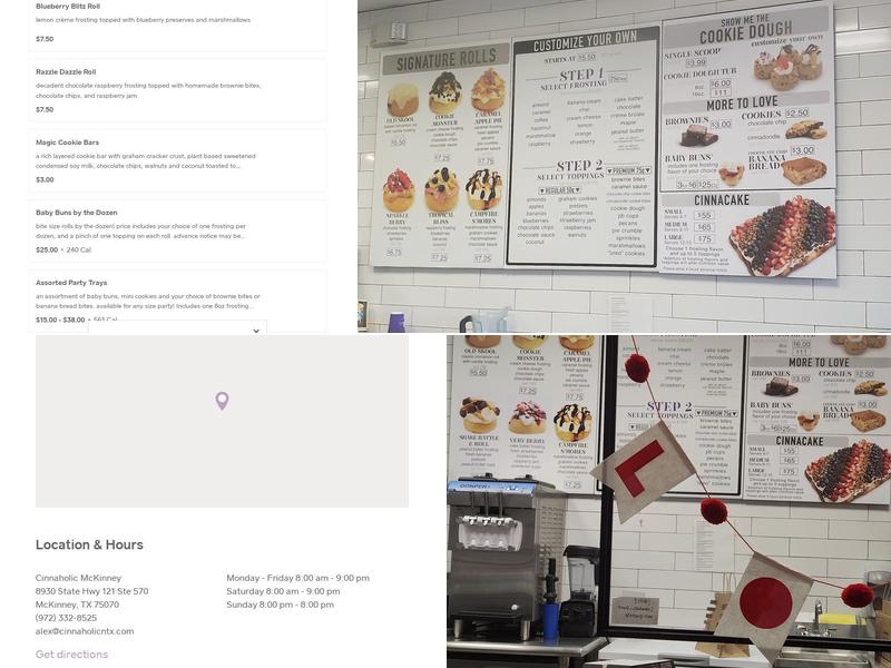 Cinnaholic Menu