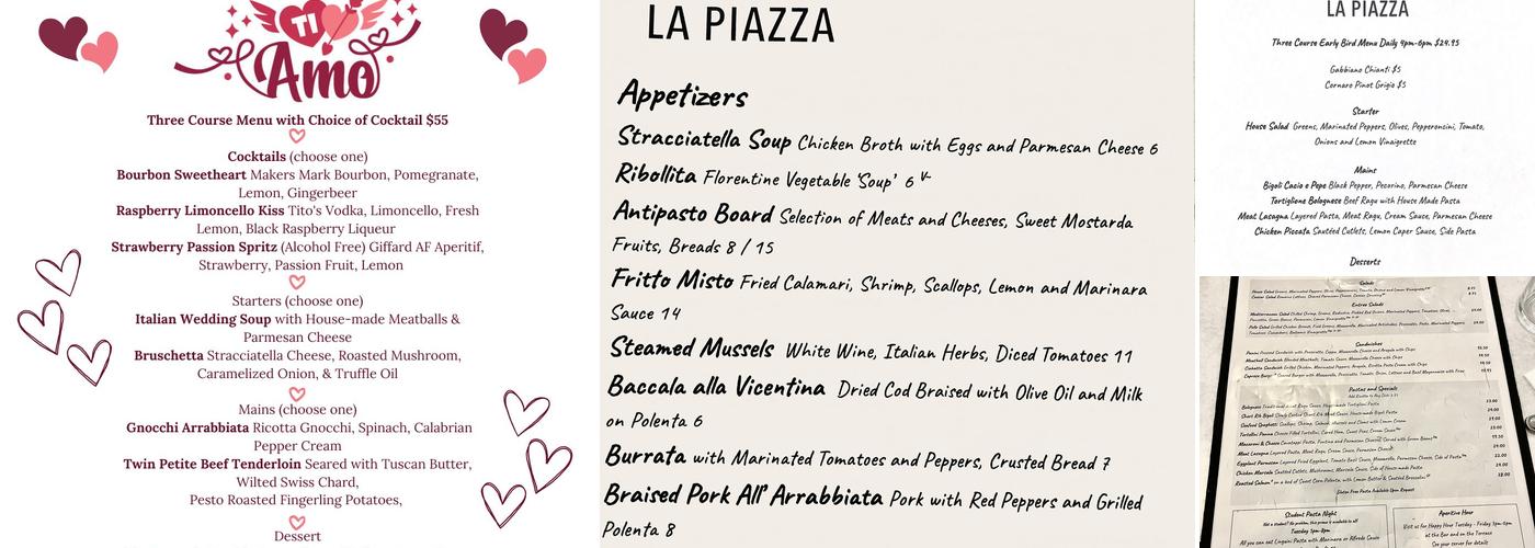 La Piazza Menu