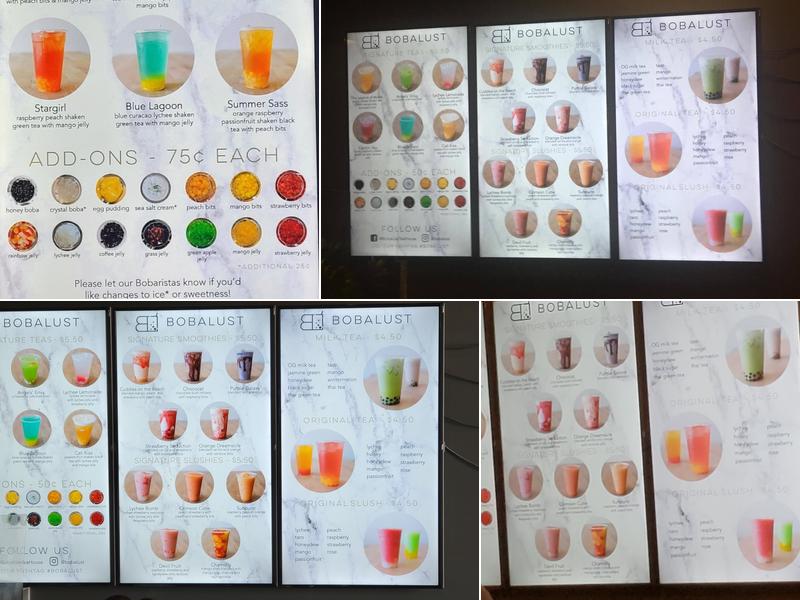 BobaLust Tea Bar Menu