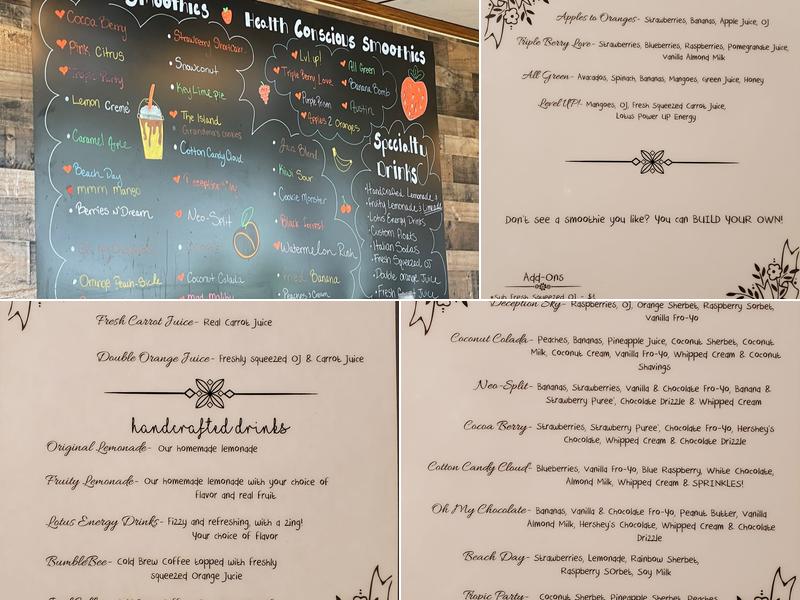 Berry Bay Smoothies Menu