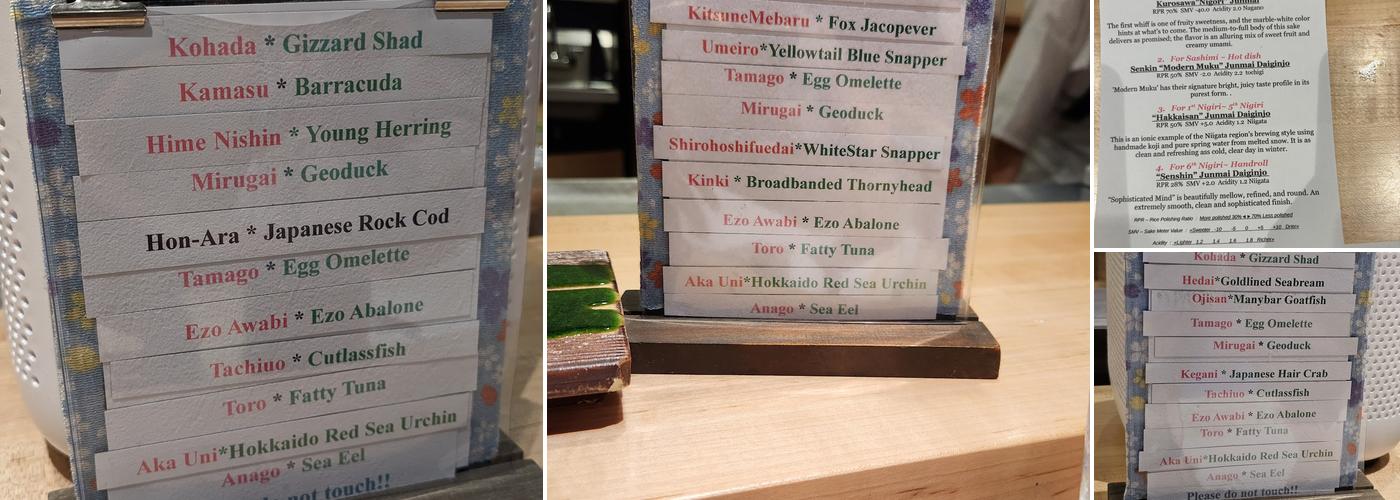 SAI Sushi & Sake Menu