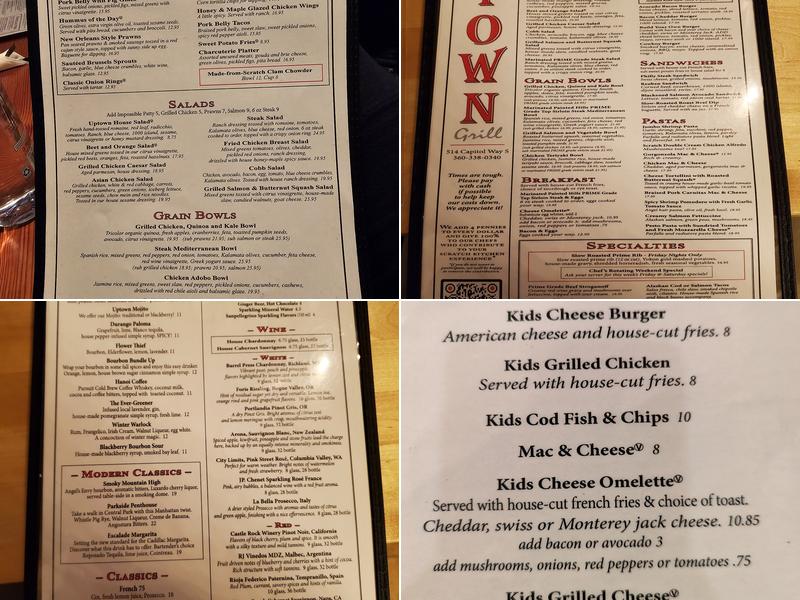 Uptown Grill Menu