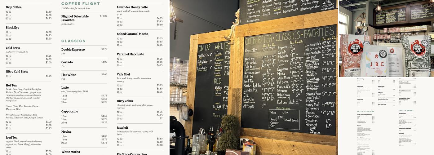 Twisted Grounds Menu