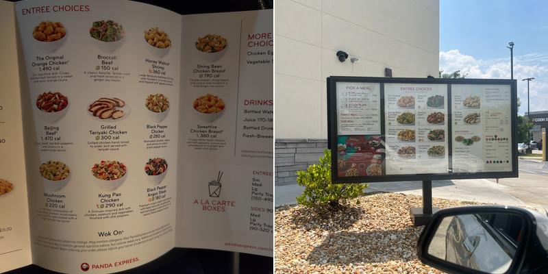 Panda Express Menu