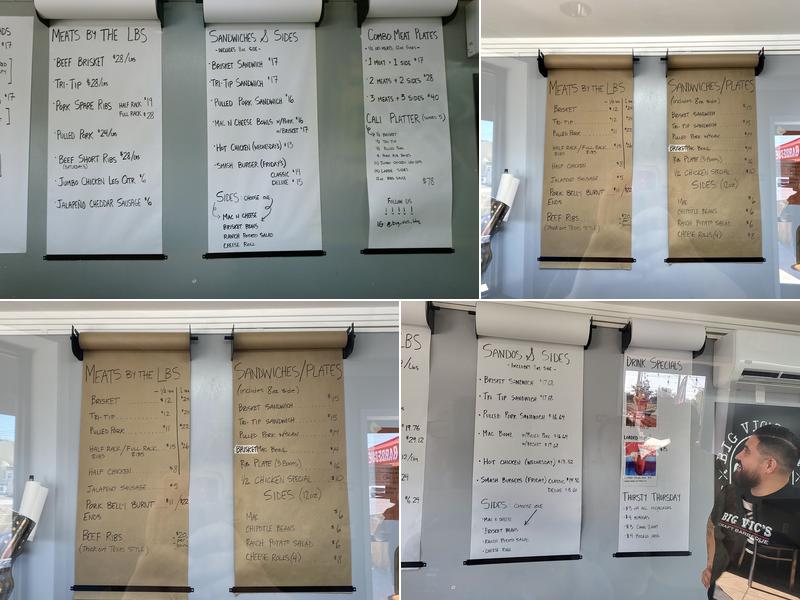 Big Vic's BBQ Menu
