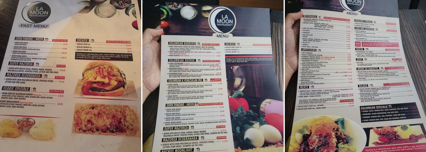 New Moon Restaurant Menu