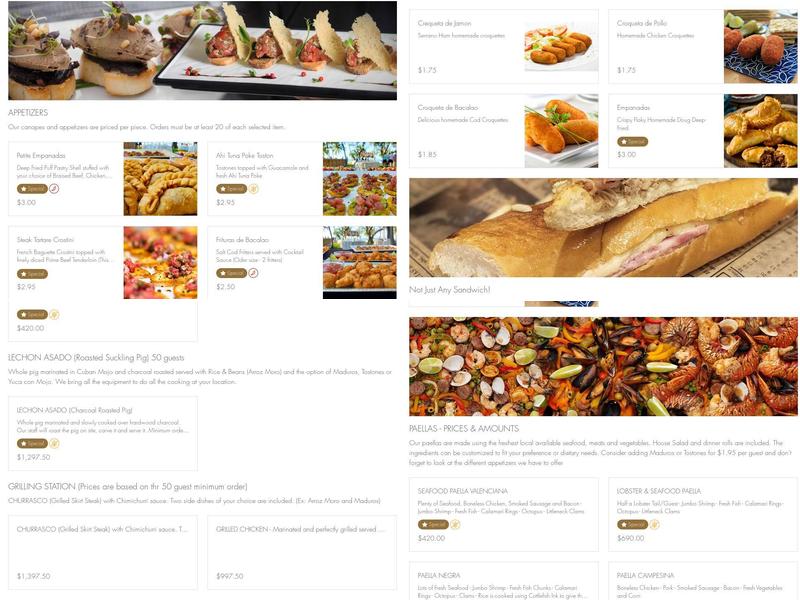 Don Paella Catering & Party Rental Menu