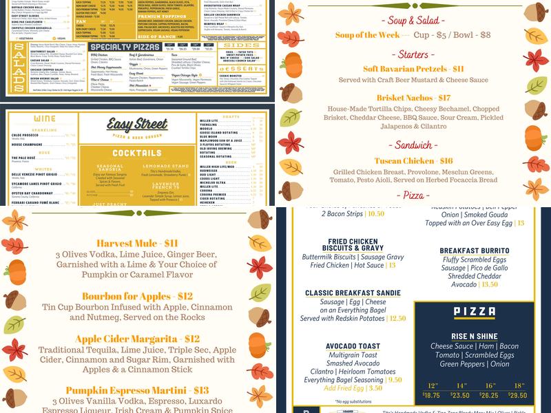 Easy Street Pizza & Patio Menu