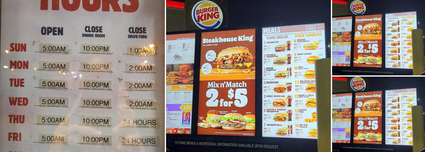 Burger King Menu