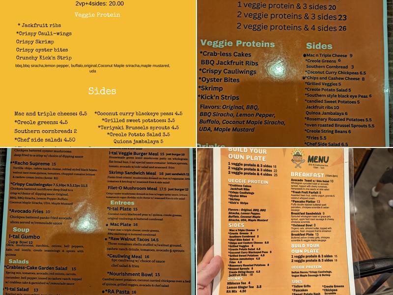 I-tal Garden Menu