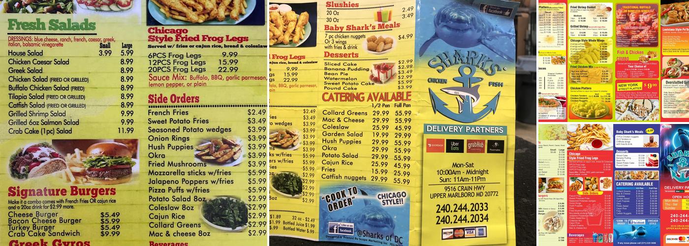 Shark's Fish & Chicken Menu