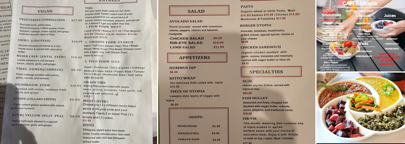 Caffe Utopia & Bar Menu