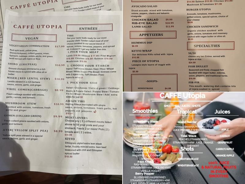 Caffe Utopia Menu