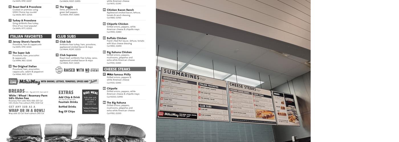 Jersey Mike's Subs Menu