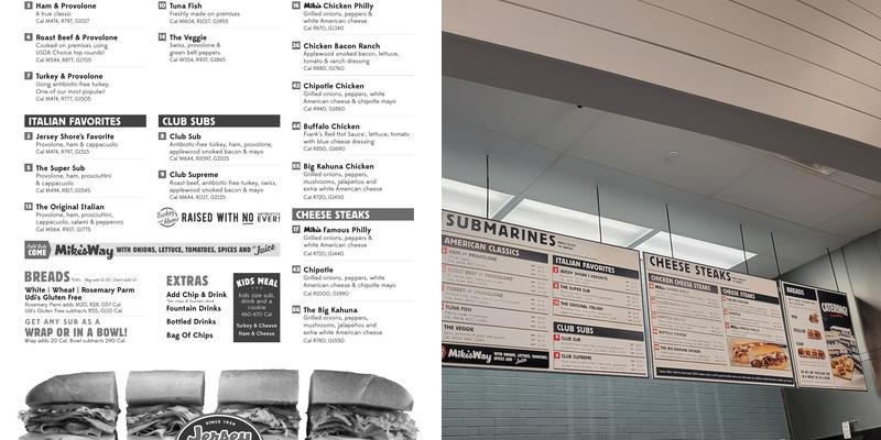 Jersey Mike's Subs Menu