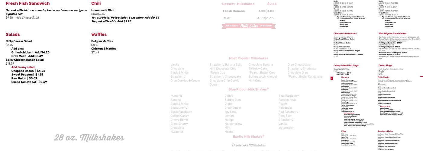 Nifty Fifty's(South Philly) Menu