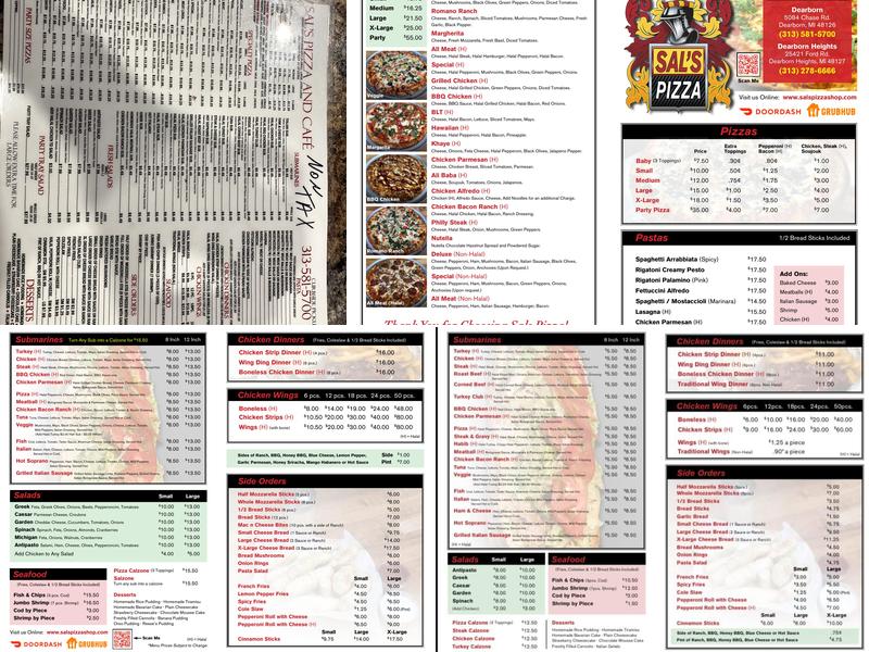 Sals Pizza Dearborn Heights Menu
