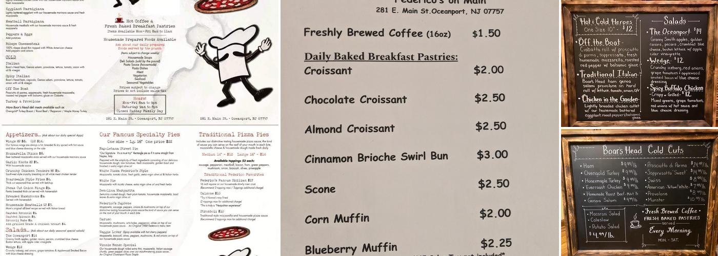 Federico's Pizza Express Shrewsbury Menu