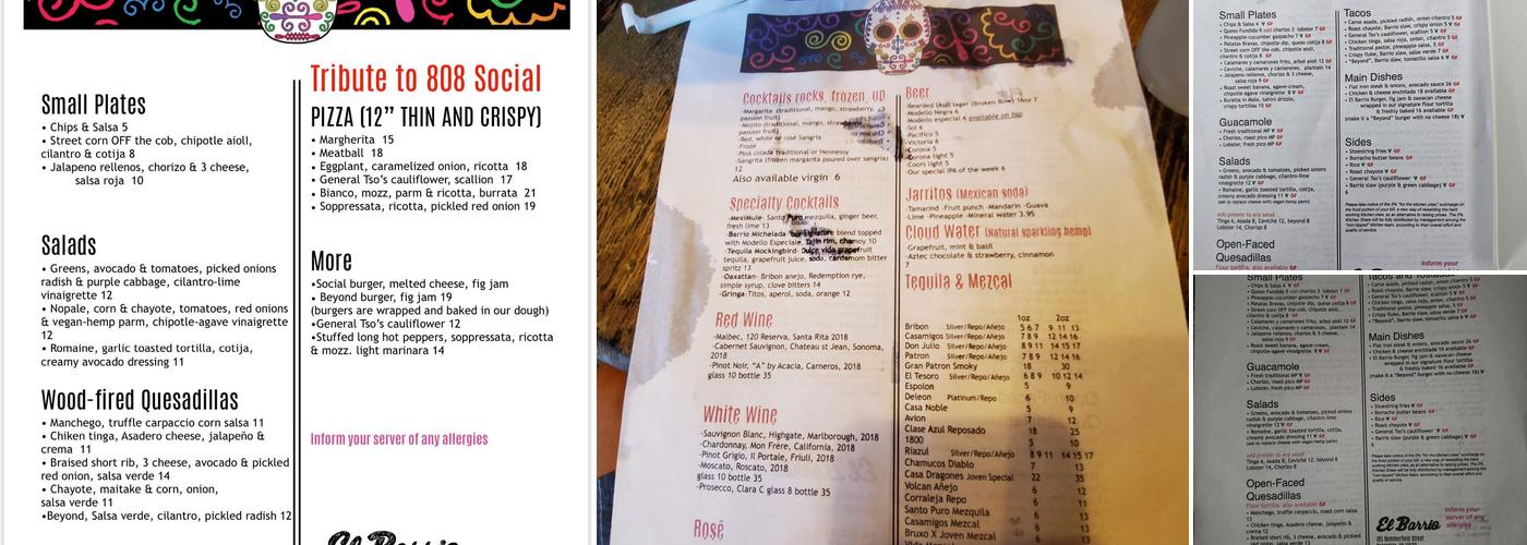 El Barrio Menu