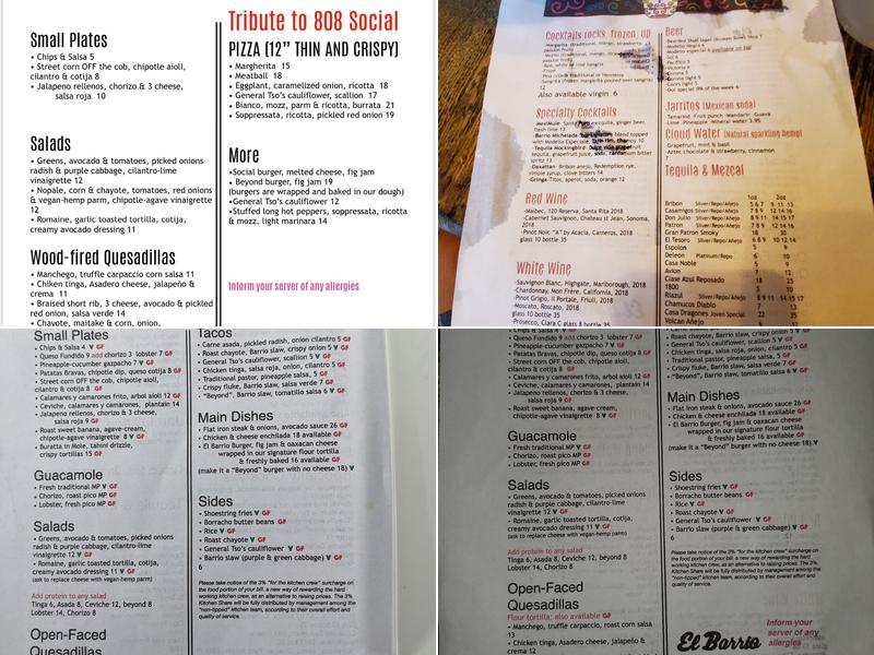 El Barrio Menu