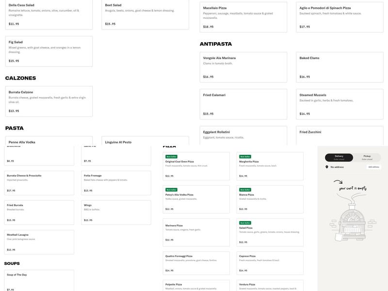 Patsy's Pizzeria Menu