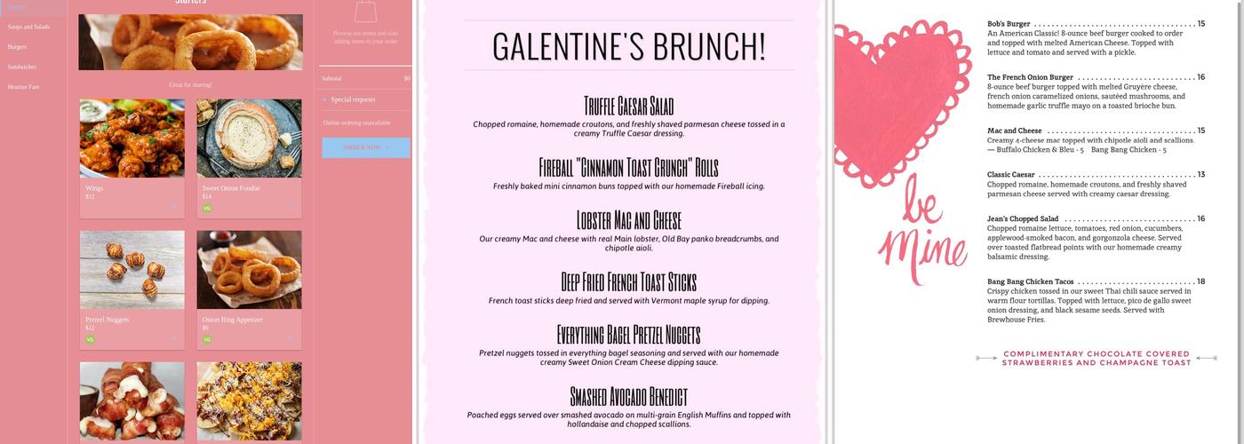 Sweet Onion Brewhouse Menu