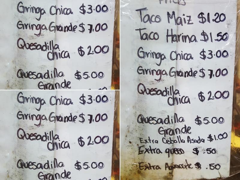 Taqueria Los Reales Menu