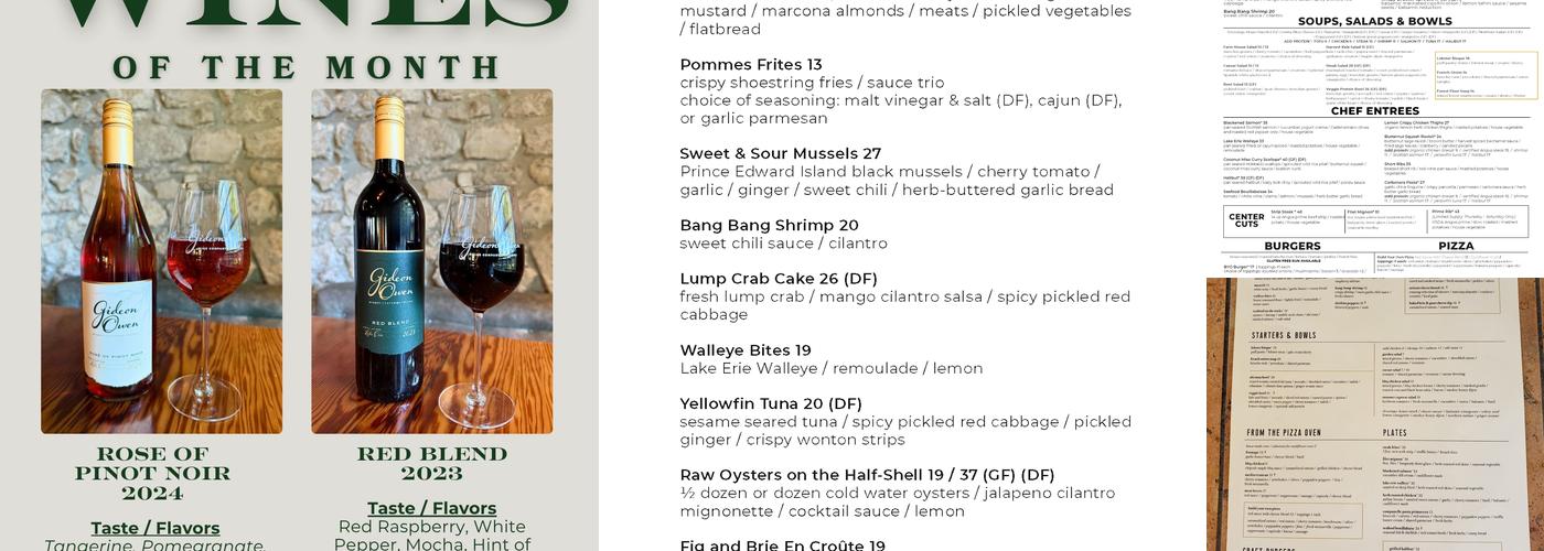 Gideon Owen Wine Company Menu