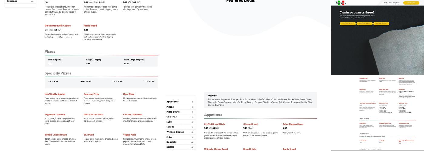 PizzAroma Menu
