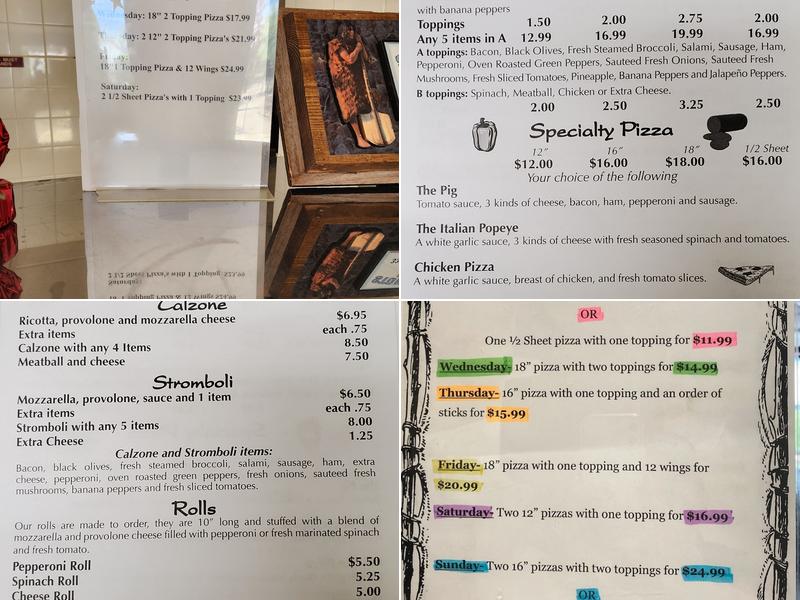 Stone Age Pizza Menu