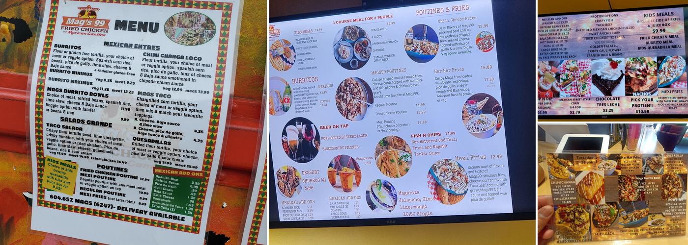 Mags99 Fried Chicken and Mexican Cantina Menu