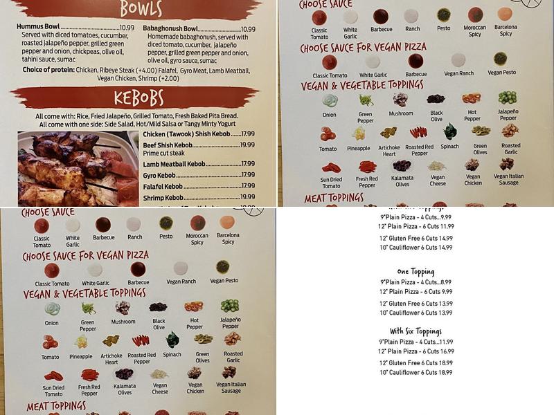 EGE Mediterranean Menu