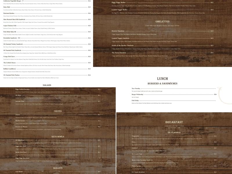 OG Cafe Menu