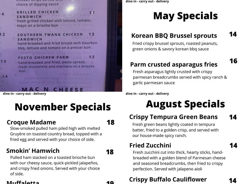 The Crooked Crow Menu