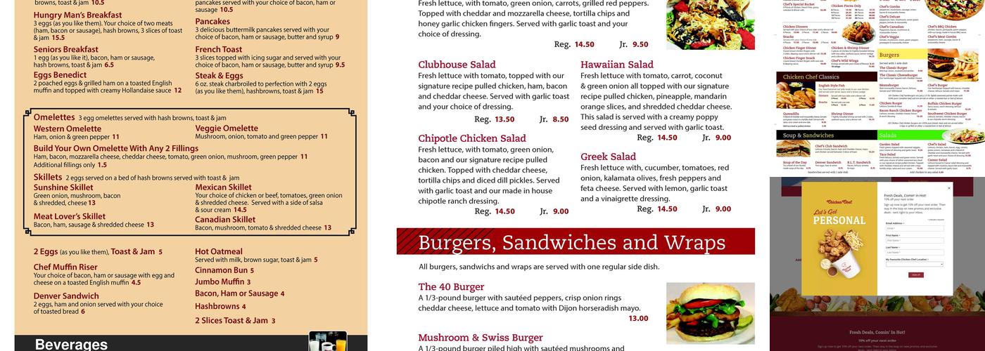 Chicken Chef Brandon Menu