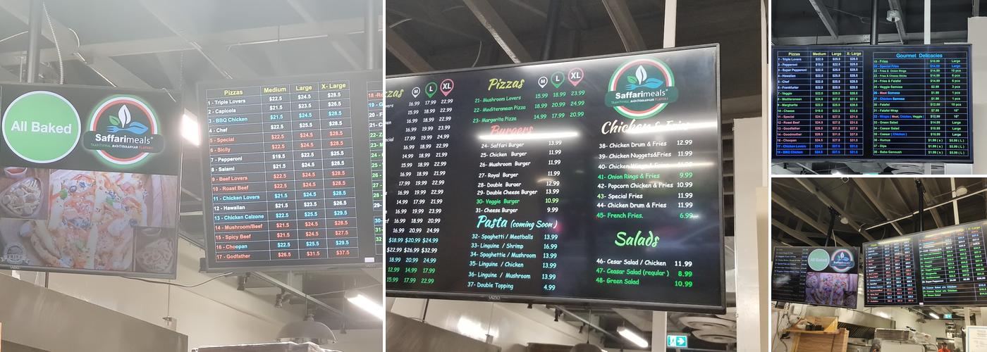 Saffari Pizza Menu