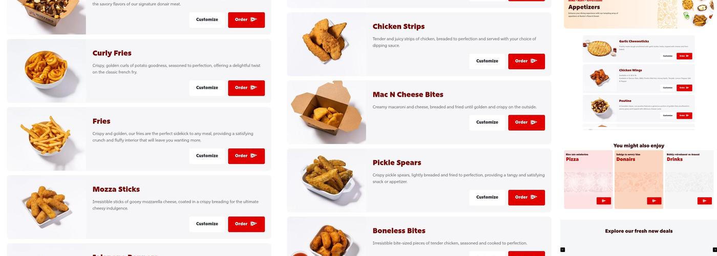 Buster's Pizza & Donair Menu