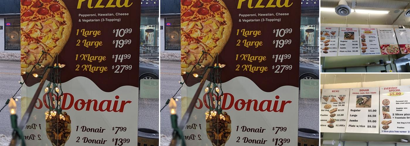 Hi5 Pizza and Donair Menu