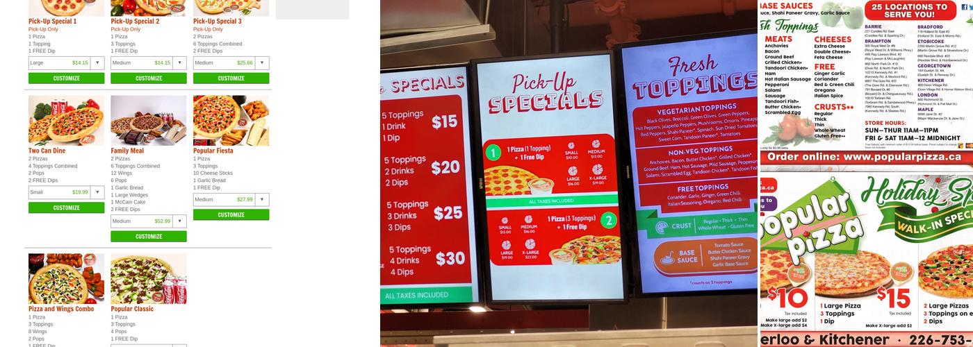 Popular Pizza Menu