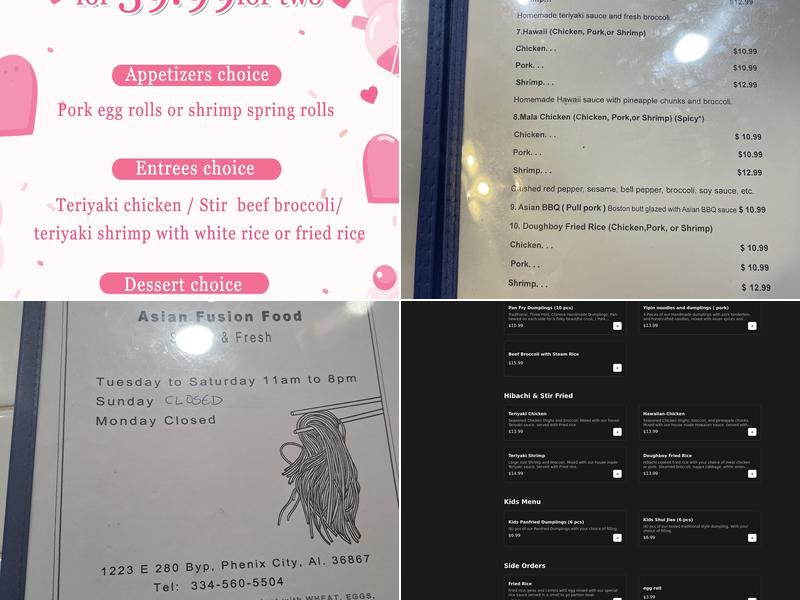 Doughboy Dumplings Menu