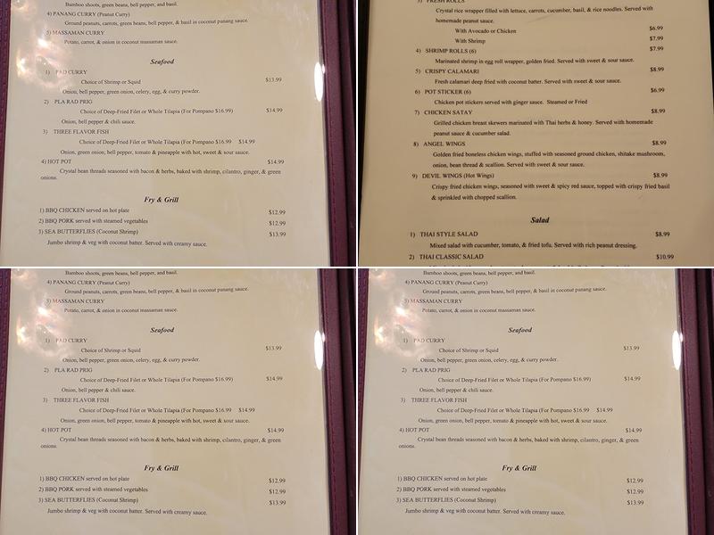 Thai Cali Menu