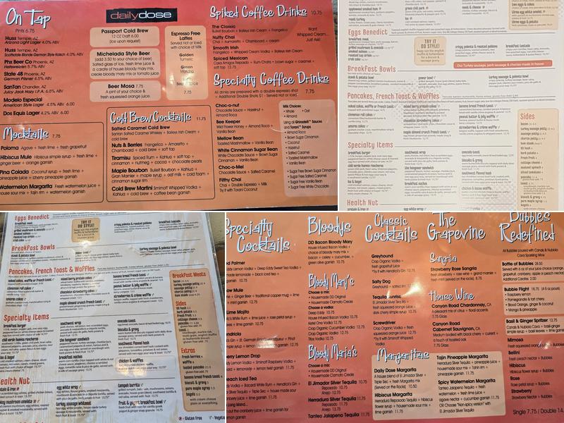 Daily Dose Rio Salado Menu