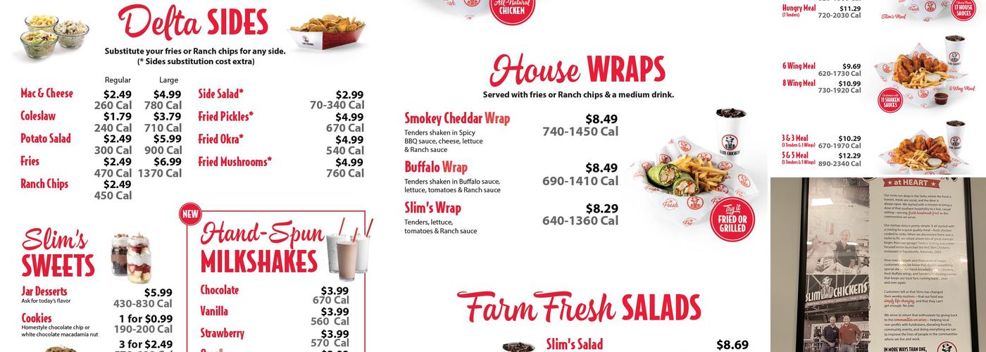 Slim Chickens Menu