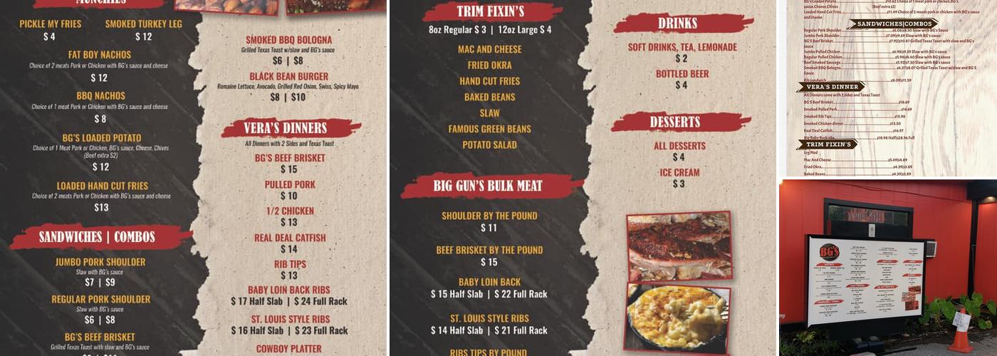 Big Gun's Pit BBQ Menu