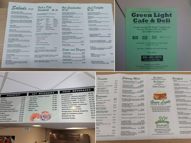 Green Light Cafe & Deli Menu