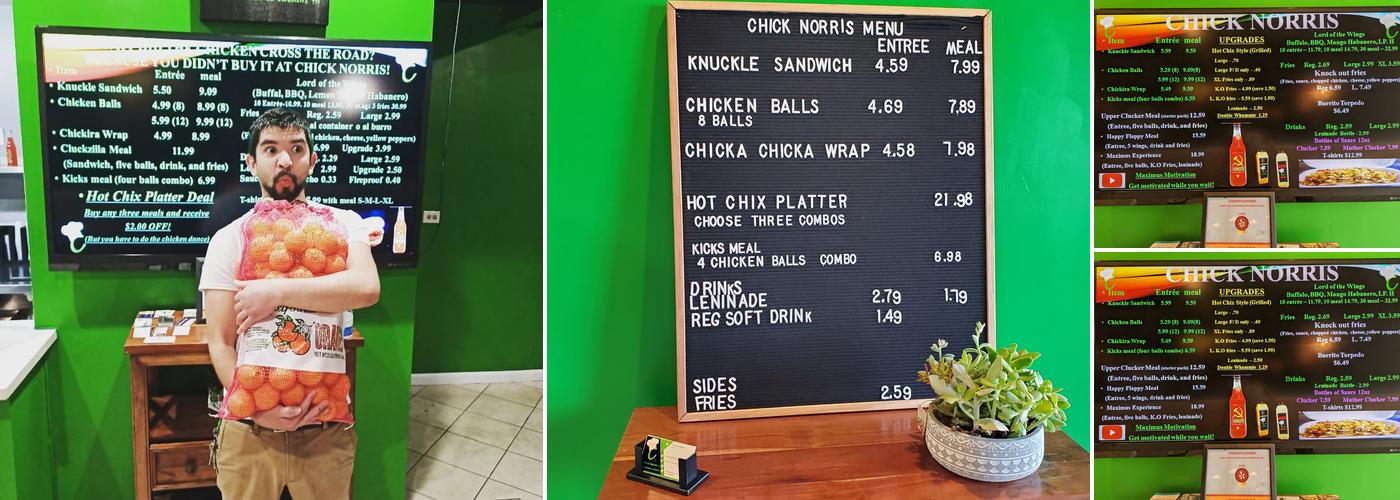 Chick Norris Restaurant Menu