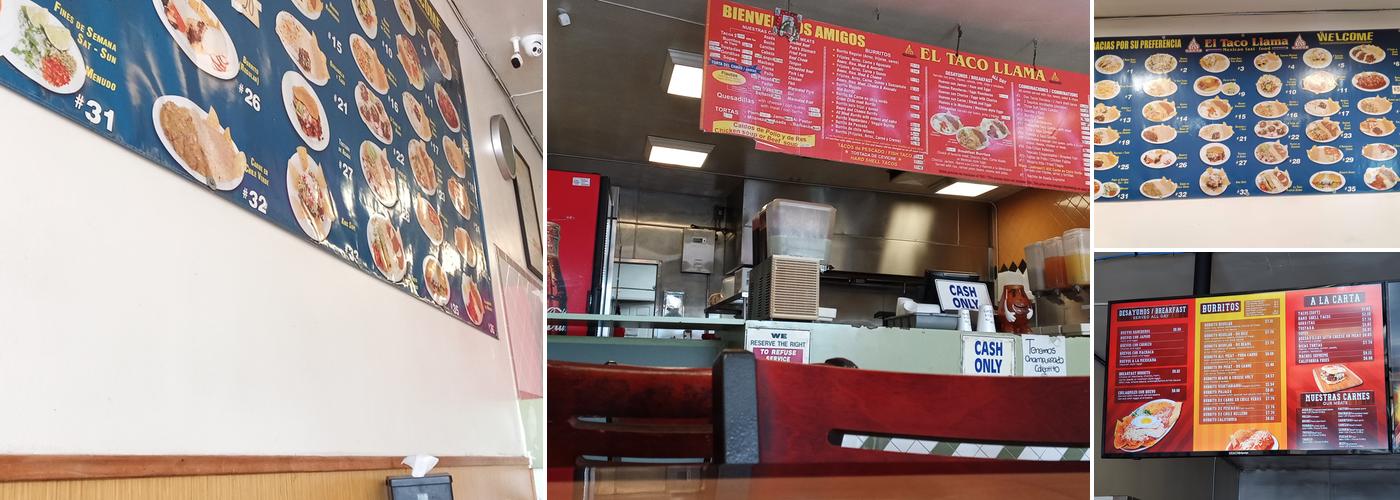 El Taco Llama Menu