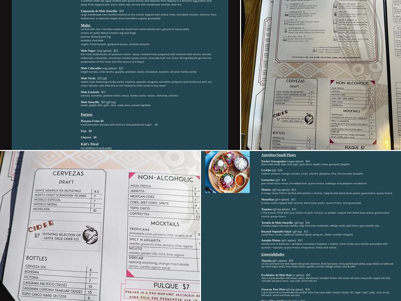 Copal Restaurant Menu